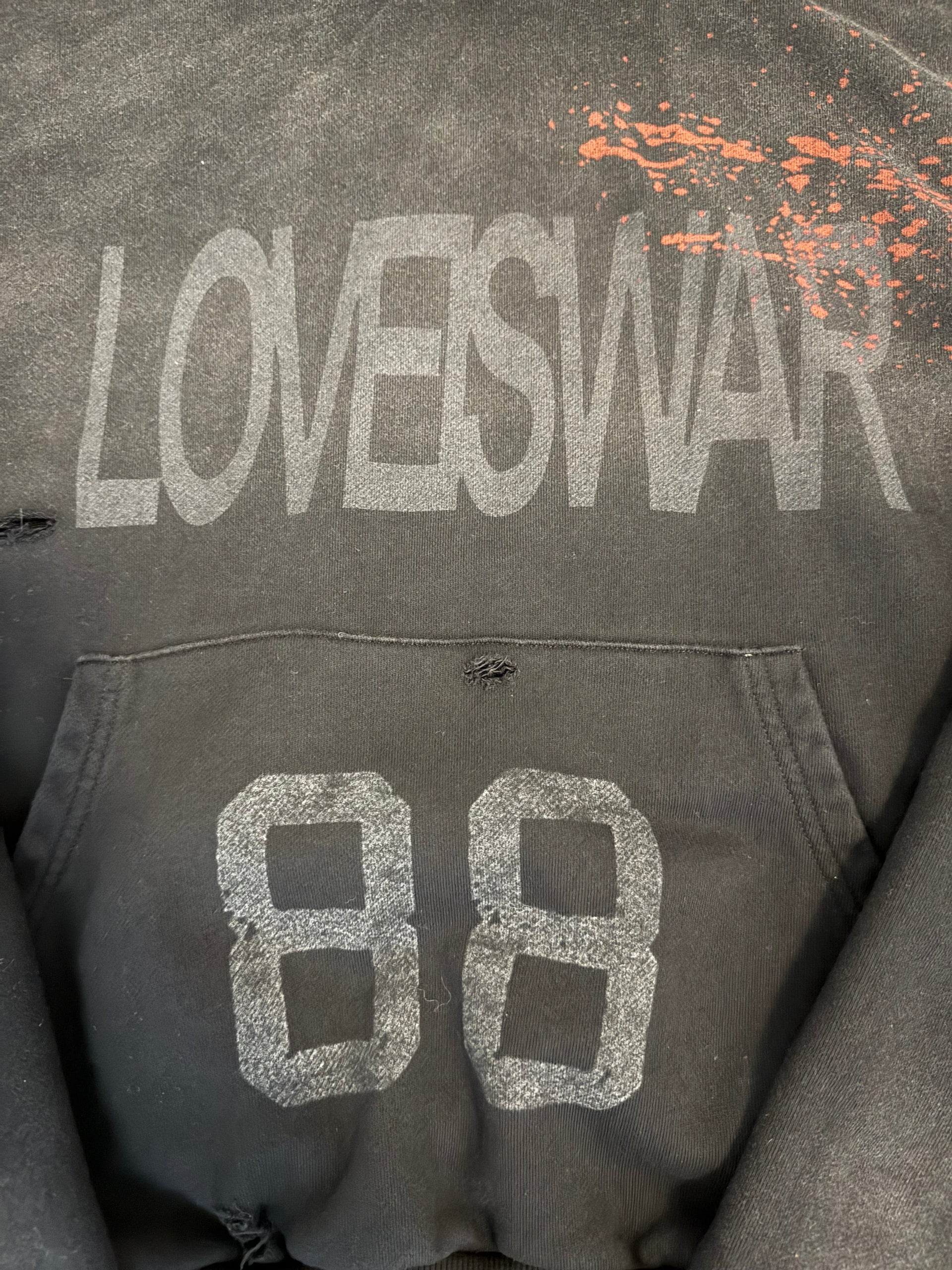 "LOVEISWAR" BLOODY HOODIE